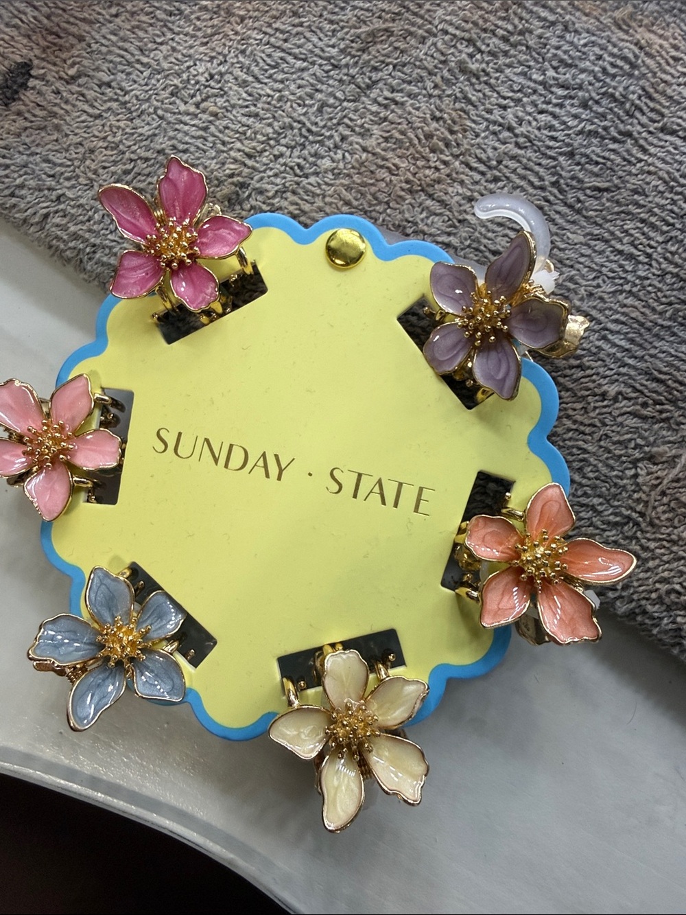 Sunday State Floral Enamel Clip-On Earring Set - Pastel Multi